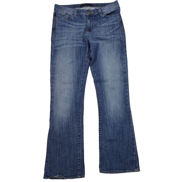 2000s Y2K Womens 14M Jeans Boot Cut Studded Stretch Retro Festival Plus Boho - Picture 1 of 6